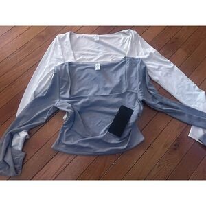 NWT 90 Degree M Contour Crop Square Neck Bundle Top Lot Of 2 Active